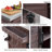 Kitchen Island With Foldable Grill Table, Wooden Outdoor Grill Cart With Trash Can Storage & Stainless Steel Top, Outdoor Bar Cart, Pizza Oven Table For Lawn & Garden, Dark Brown-1890868110