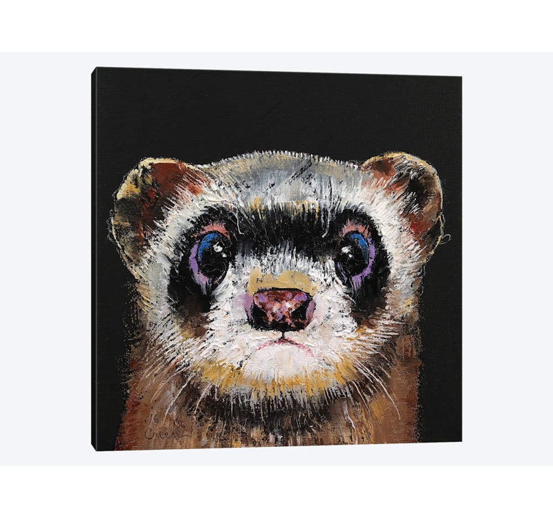 « furet », impression sur toile, H 26 po x l 26 po x P 1,5 po