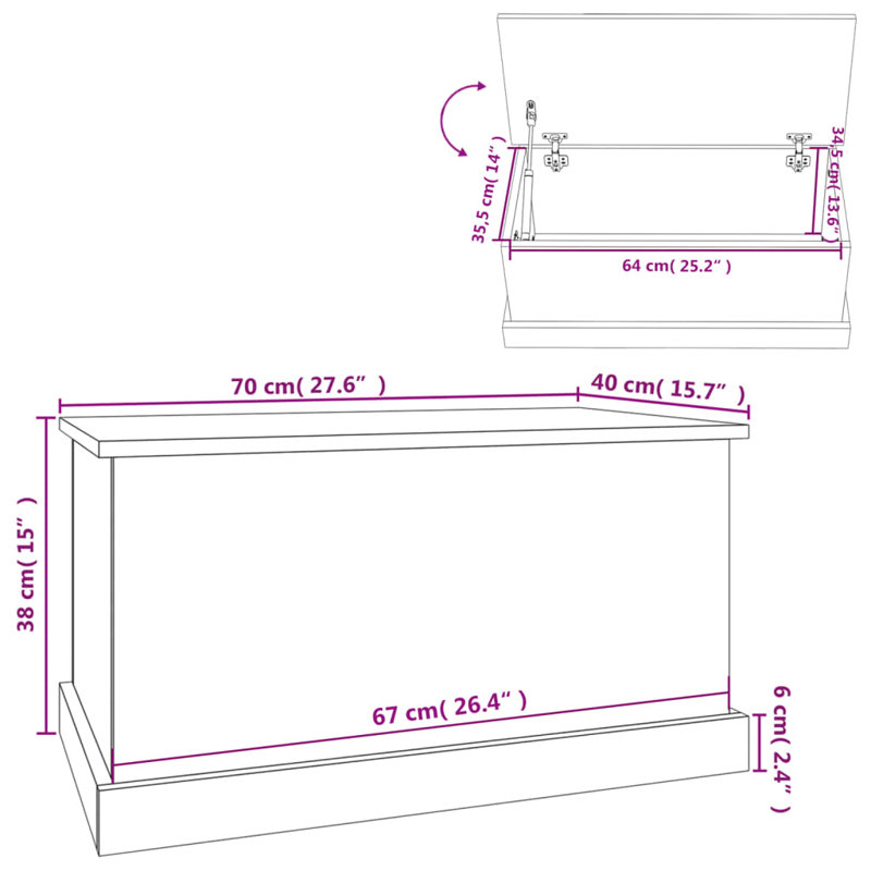 Organisateur de boîte de rangement vidaXL, Noir