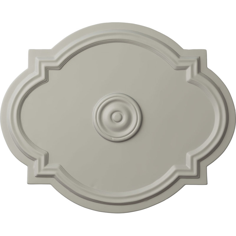 Endurathane Waltz Ceiling Medallion, 21 1/4"W x 17 3/8"H x 1"P (Fits Canopies up to 4 1/2"), Hand-Painted Pot of Cream Finish