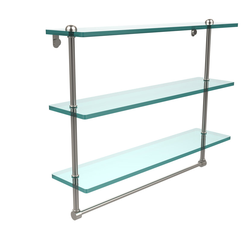 Étagère 3 pièces avec barre à serviettes Gober, 22 po, Nickel satiné