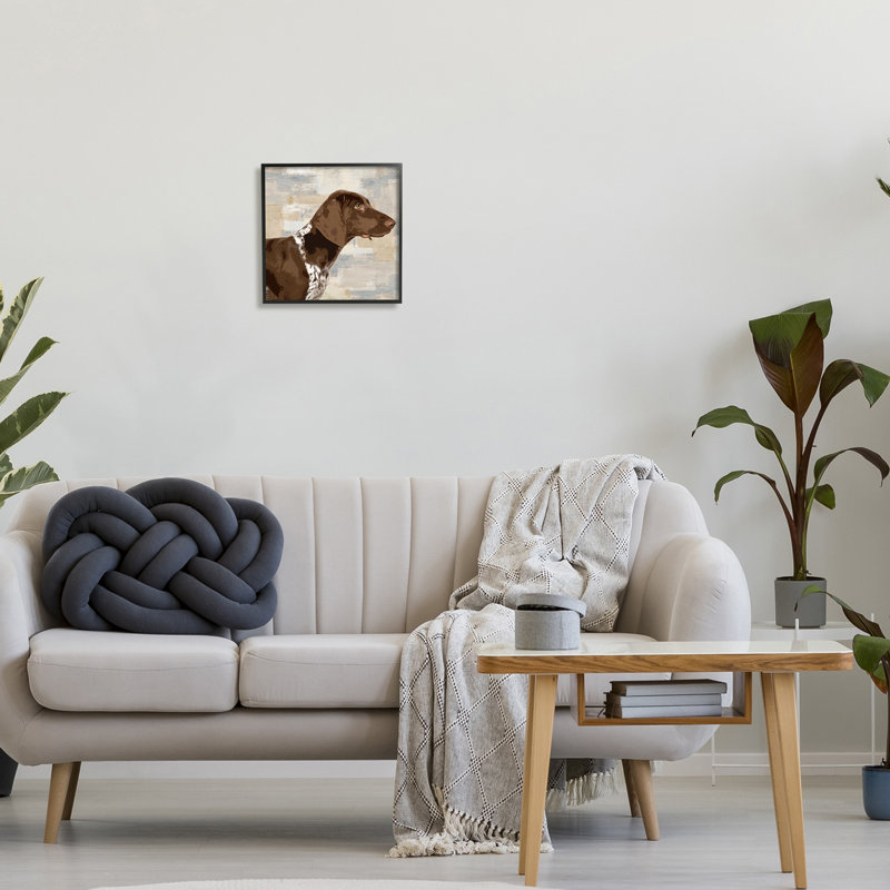 Portrait d'un chien pointeur regardant, Keri Rodgers, H 12 po x l 12 po, Cadre noir