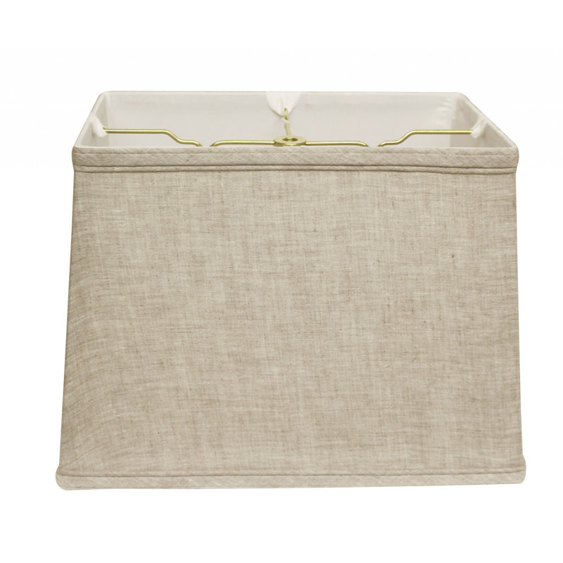 Abat-jour rectangulaire en lin pâle 14 ", Crème, crème