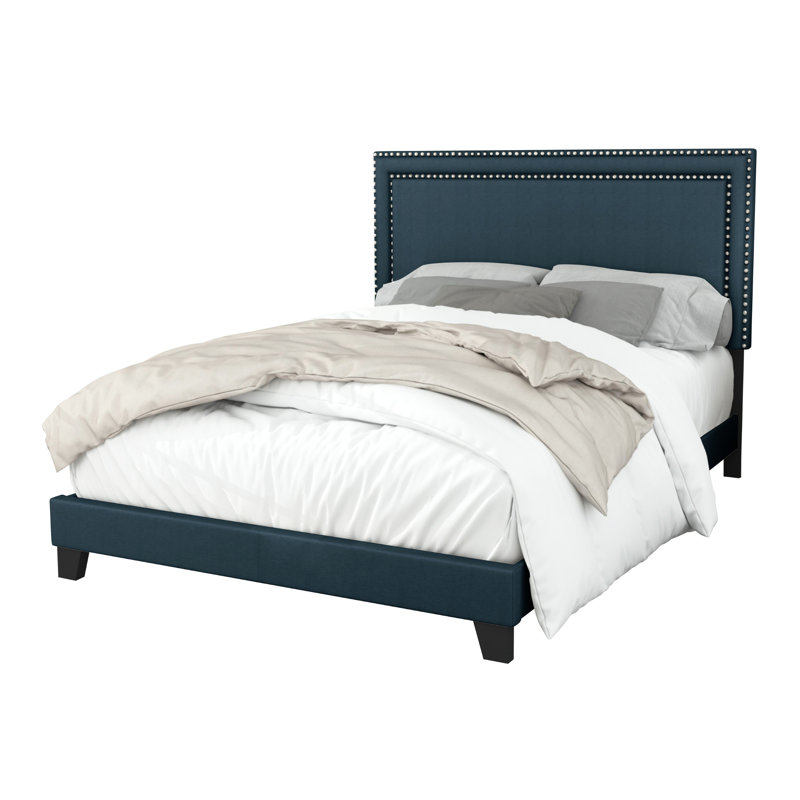 Lit tapissier Artia, Grand, Bleu denim
