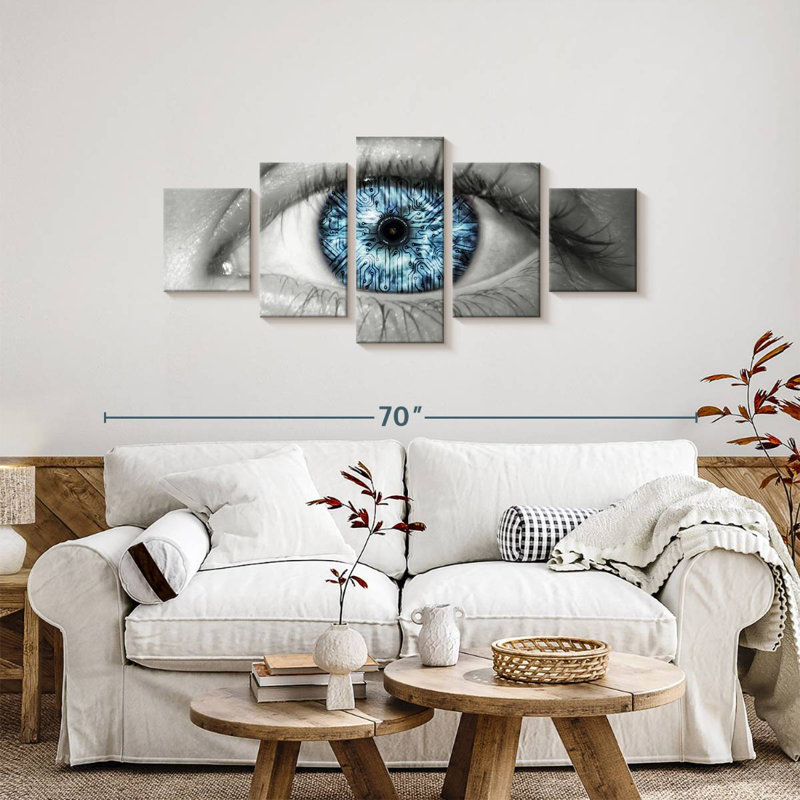 Cyber Blue Eye, 24" H x 55" W