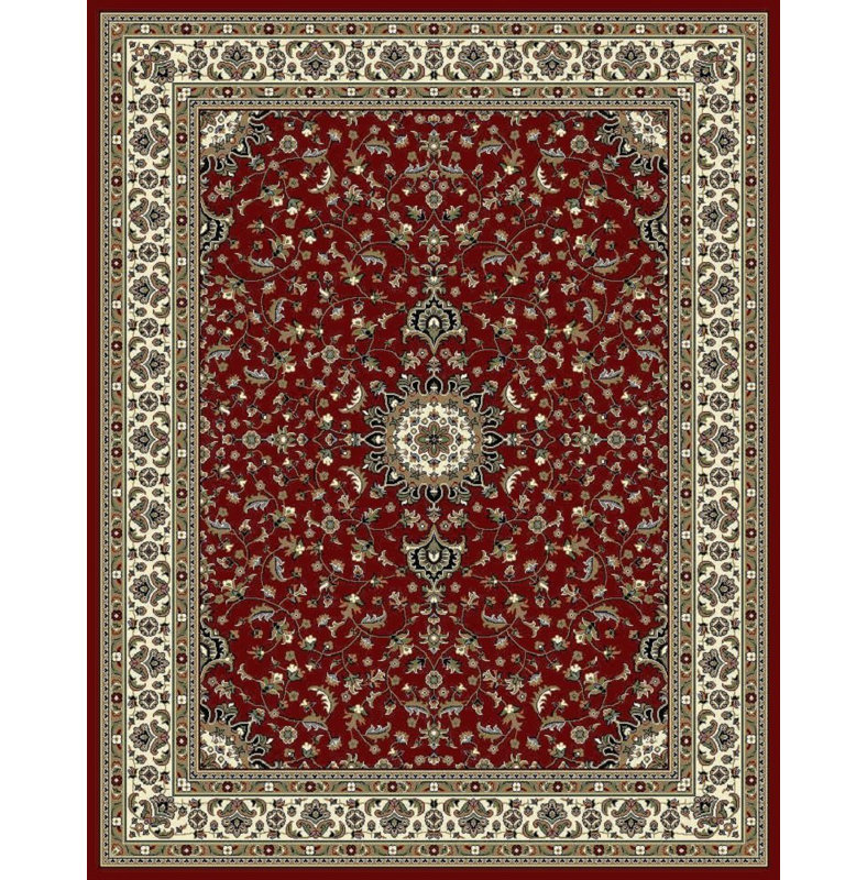 Tapis oriental en laine rouge Mulkerins, Rectangle 2 pi x 3 pi