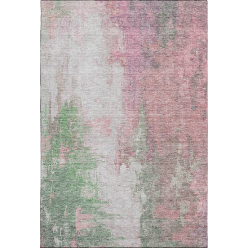Tapis abstrait lavable à la machine Premium, Rectangle 9 pi x 12 pi