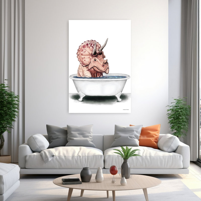 «Dino Bath I», art contemporain fantaisiste, H 60 po x l 40 po