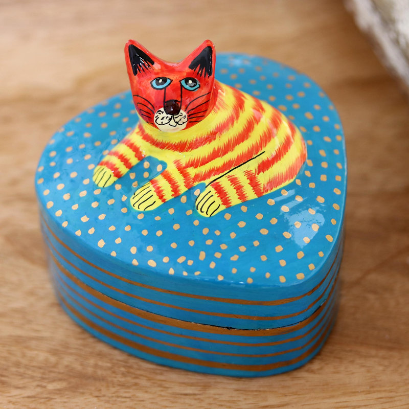 Boîte décorative «Red Barrel Cat Love»