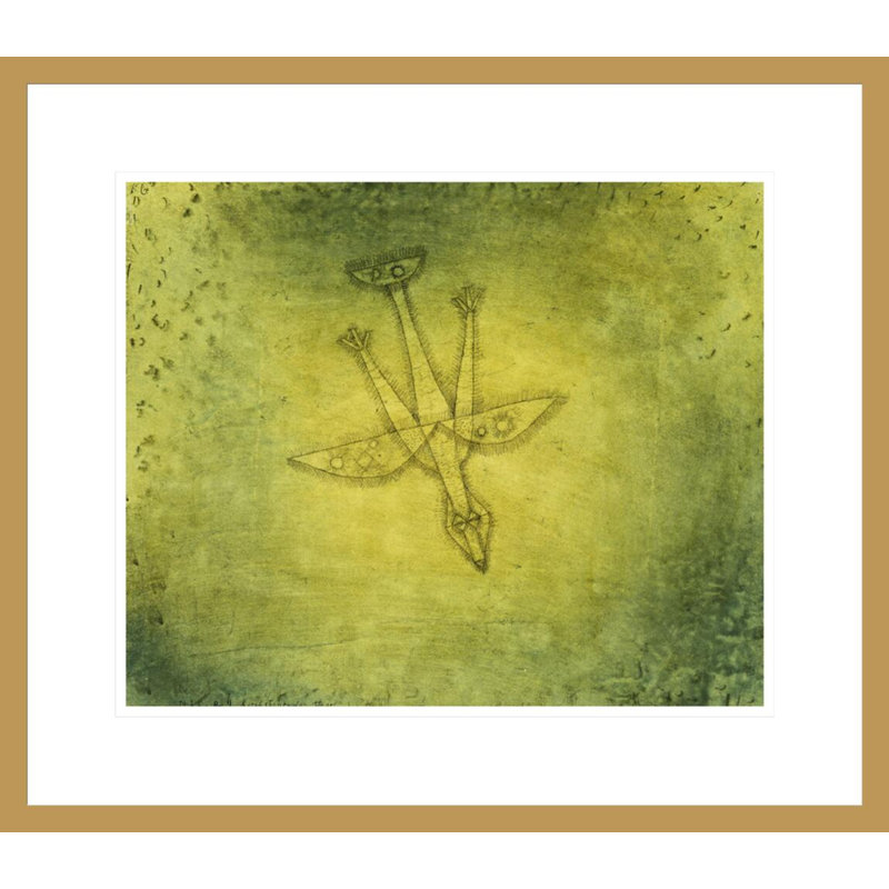 «Down the More Troubling Bird» par Paul Klee, impression giclée encadrée, 17,75 po H x 20,36 po L