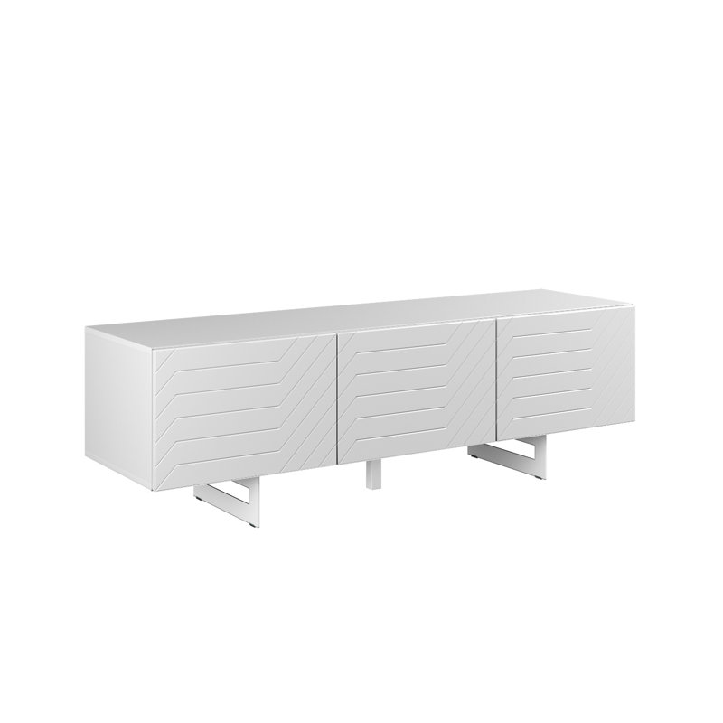 Eldwin Unfinished TV Stand for TVs up to 70", White/White
