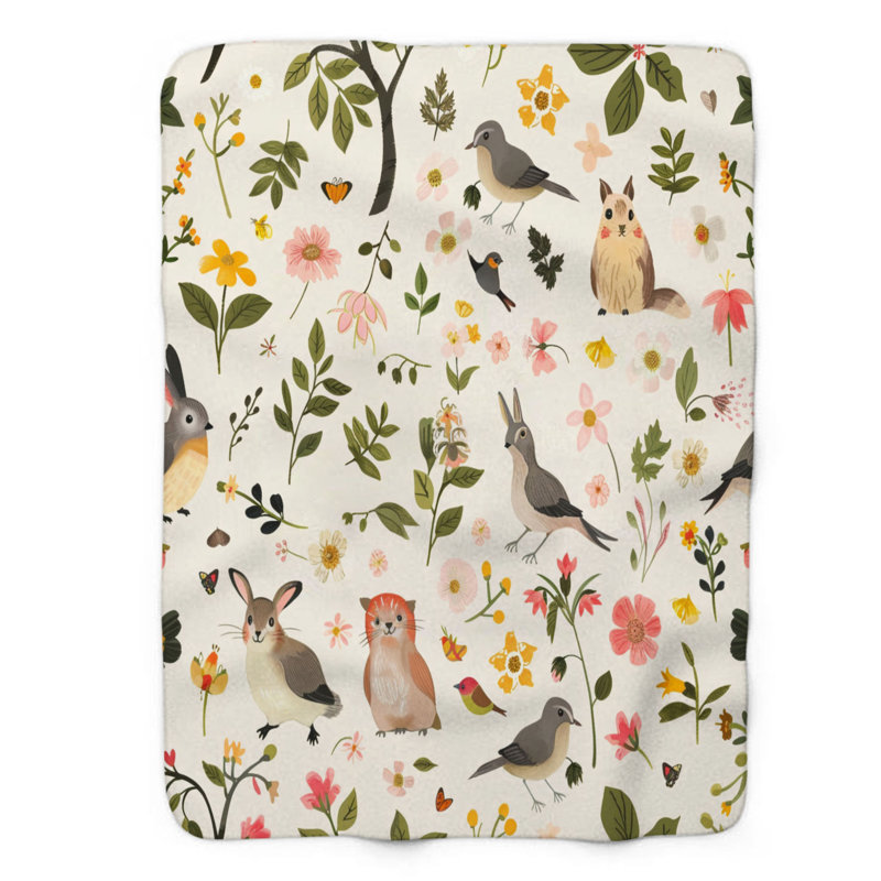 Seasonal Critters - Couverture sherpa de qualité supérieure 1 pièce, Grand lit
