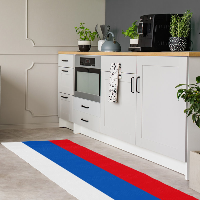 Tapis bleu/rouge, Tapis de couloir 2 pi 6 po x 8 pi