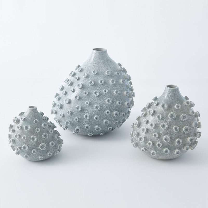 Vase Sea Coral en crème / bleu, H 9,25 po x l 8 po x P 9 po