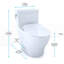 Toilette allongée une pièce 1,28 GPF TOTO® Aimes® avec siège CEFIONTECT® et SoftClose®, prêt pour WASHLET® +, coton blanc