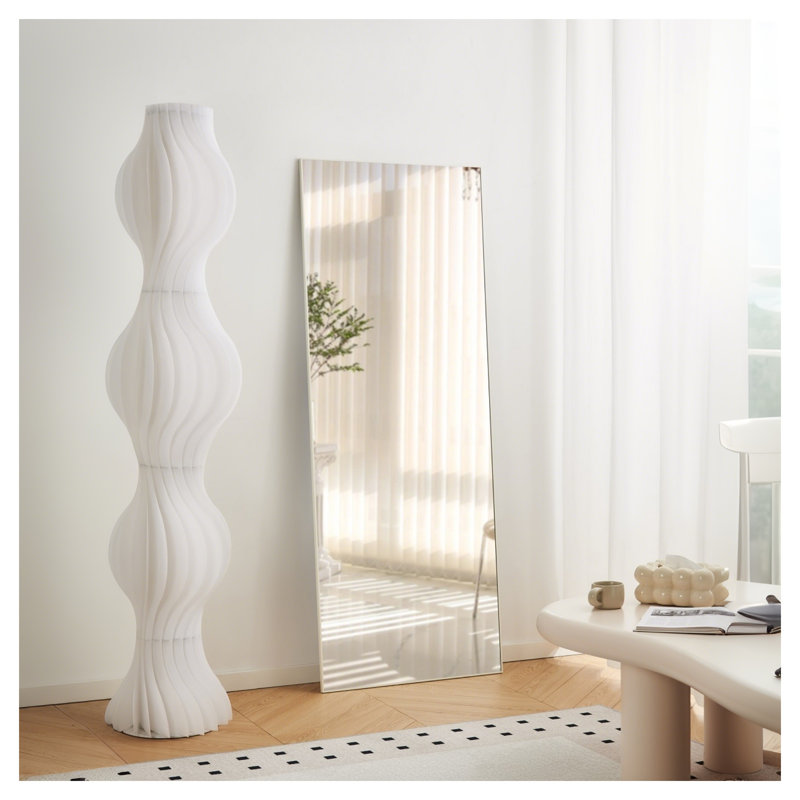 Miroir de plancher 70 "x 31" pleine longueur avec cadre en alliage d'aluminium blanc