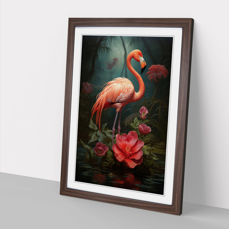 Single Picture Frame Print on Wood, Walnut Framed, 34cm H x 25cm W