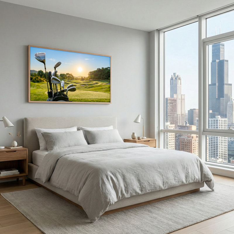 «Golf Course», reproduction d'art sur toile encadrée de 1 x 58 x 28 po, 58 po x 28 po
