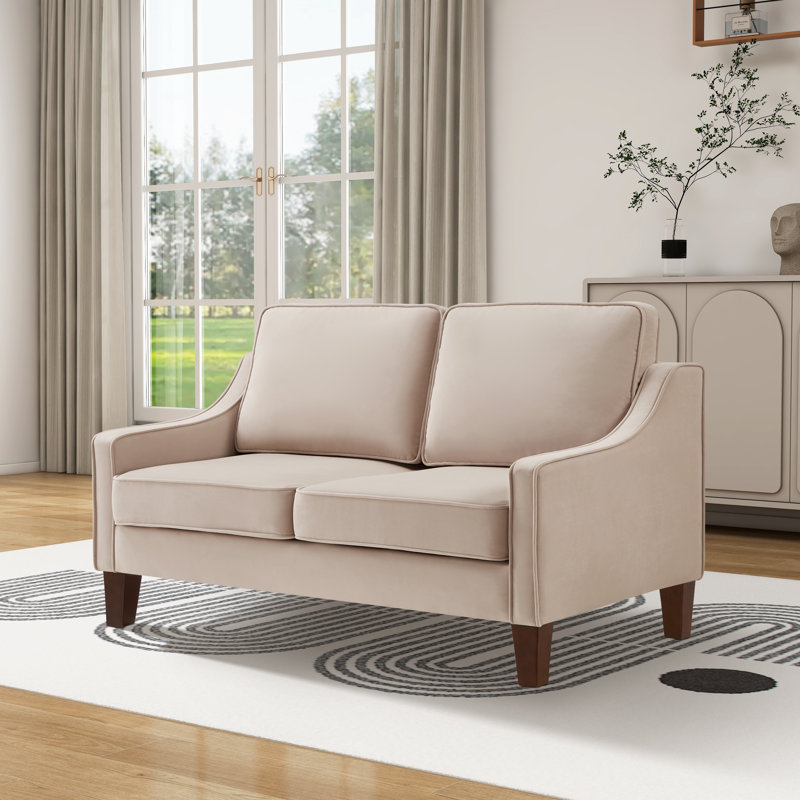 Causeuse rembourrée Rex, 100 % polyester taupe