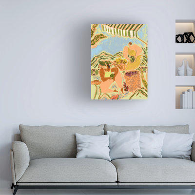 " Wrapped Canvas Wall Art - Arty Guava 'Fruit Stand' Wall Art For Living Room, Bedroom, Or Office Décor - 14x19 " by Arty Guava