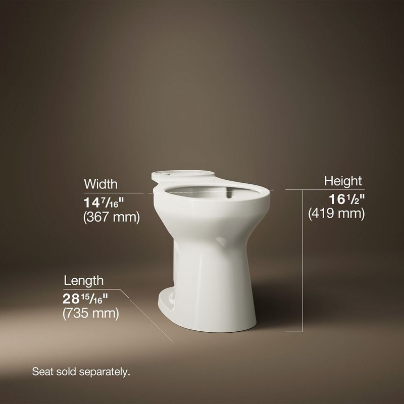 Cimarron Comfort Height Elongated Chair Height Toilet Bowl, Biscuit