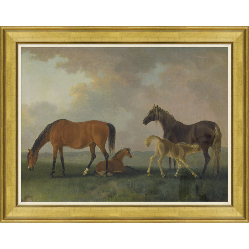 Colt, Mare And Yearlings Giclee Print