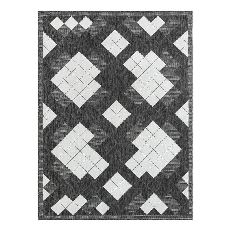 Geometric Indoor / Outdoor Rug, Rectangle 9' x 12'