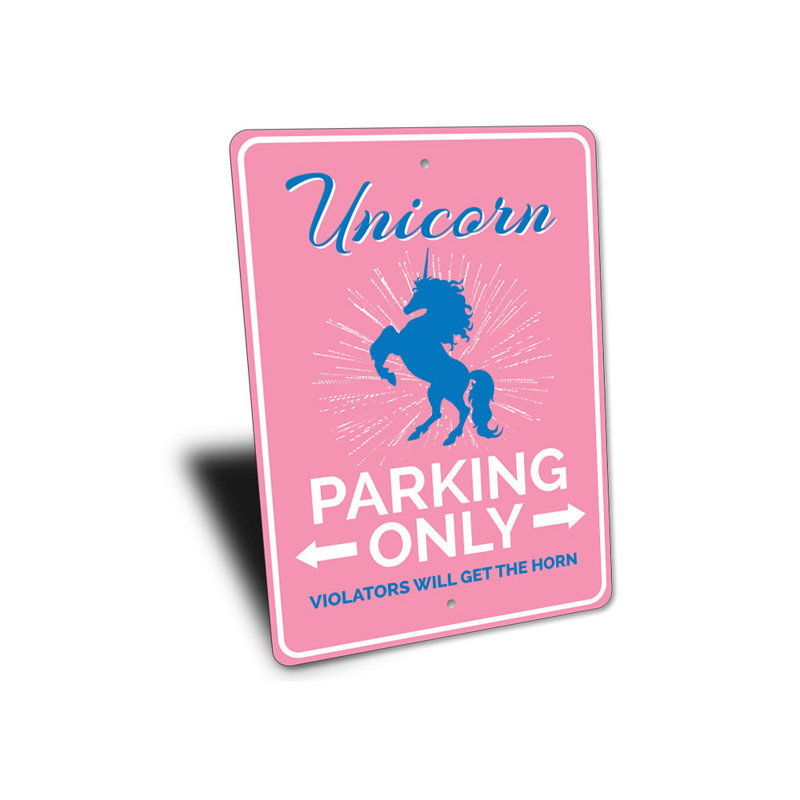 Enseigne licorne en aluminium, H 18 po x l 12 po x P 0,06 po