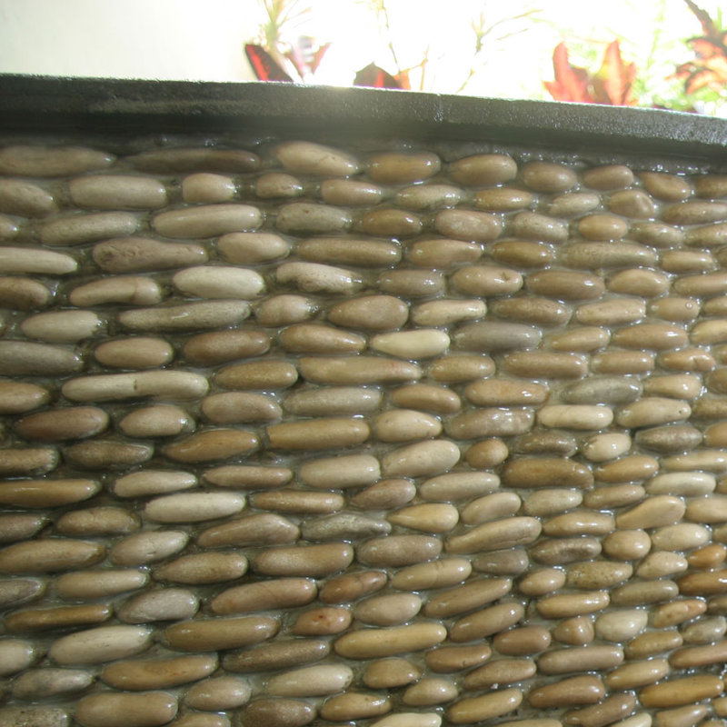 Natural Stone 5 7/8 x 11 3/4 Stacked Pebble Wall Mosaic, Tan