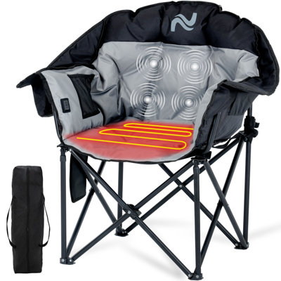Heated Massage Camping Chairs, XL Oversized Heated Chair For Adults, Outdoor, Battery NOT Included by Arlmont & Co.
