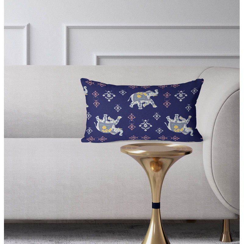 Coussin Mughal, Bleu / blanc
