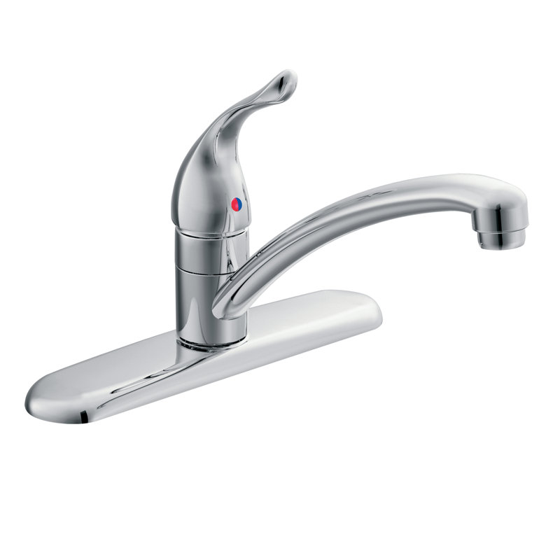 Robinet de cuisine à poignée simple Chateau, Chrome, Sans douchette latérale