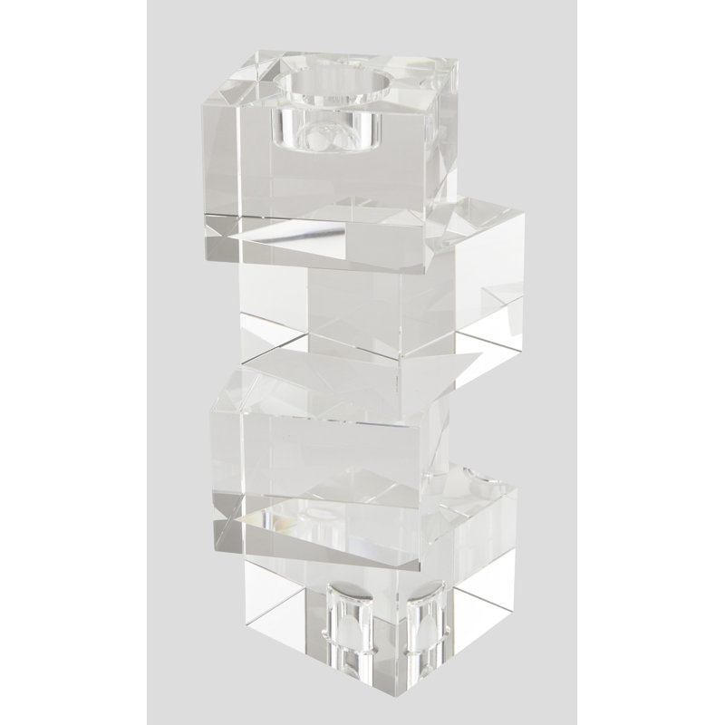 Porte-votive en cristal stacked cubes, H 9,25 po x l 4,5 po x P 4,5 po