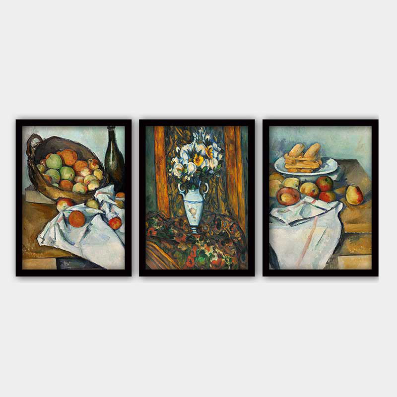 Superbe ensemble de peintures décoratives encadrées (3 pièces) de 21,7 po x 29,5 po chacune | Cadre 100% bois avec polystyrène de 0,8 pouce | Impression numérique UV | Parfait pour la décoration murale de salon, de bureau et de galerie