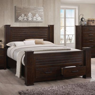 Hilburn Wood Platform Storage Bed