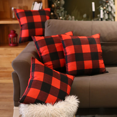 Christmas Plaid Square Printed Throw Pillow Covers (Set Of 4) -  Mike&Co. New York, 50-SET4-712-3201