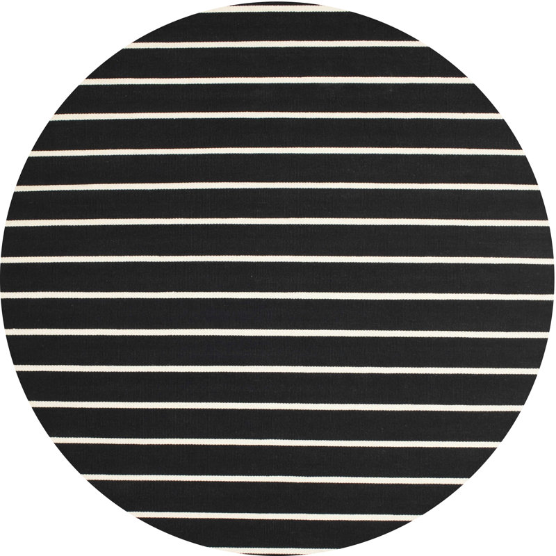 Performance Striped Indoor Rug, Round 5'