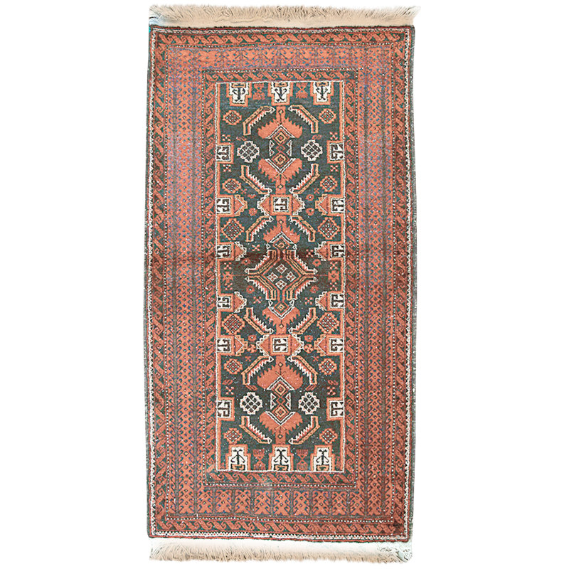 Hand Knotted Wool Area Rug in Multi