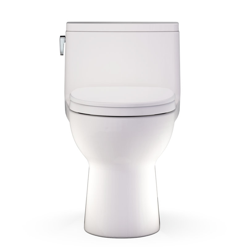 TOTO Redington One-Piece Elongated 1.28 GPF WASHLET+ and Auto Flush Ready Universal Height Toilet with CEFIONTECT and SS124 SoftClose Seat, Bone - MS672124CEFG#03