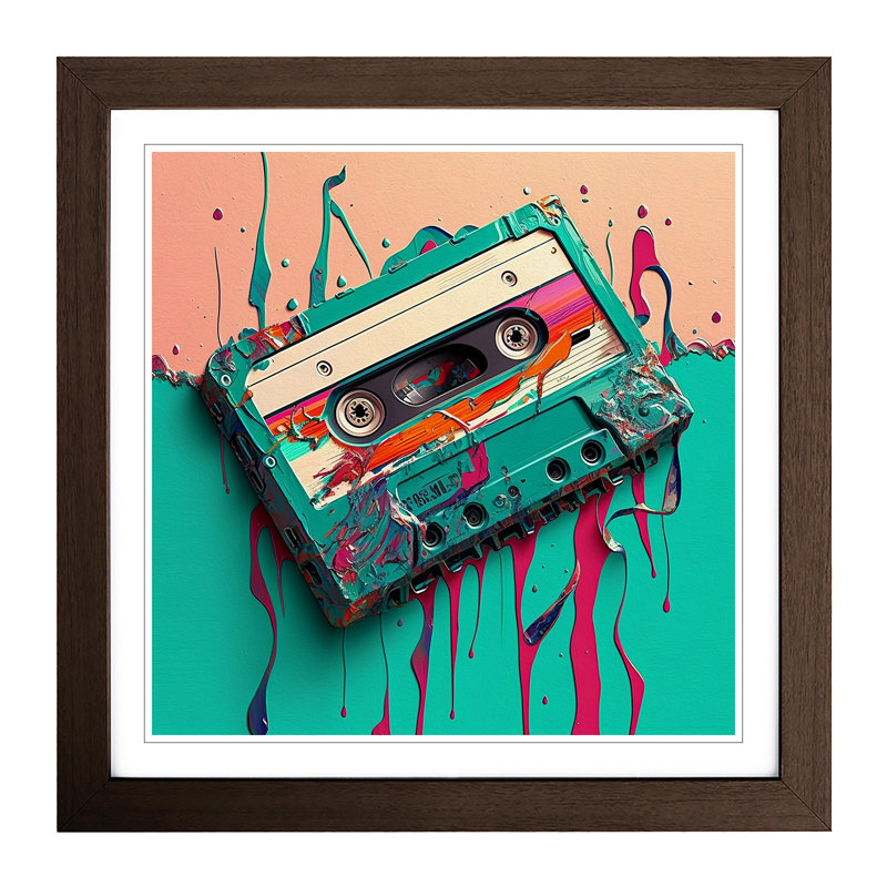Cassette Tape Fauvism - Framed Print, Walnut
