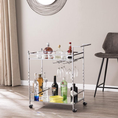 Furniture Ivers Bar Cart, Silver