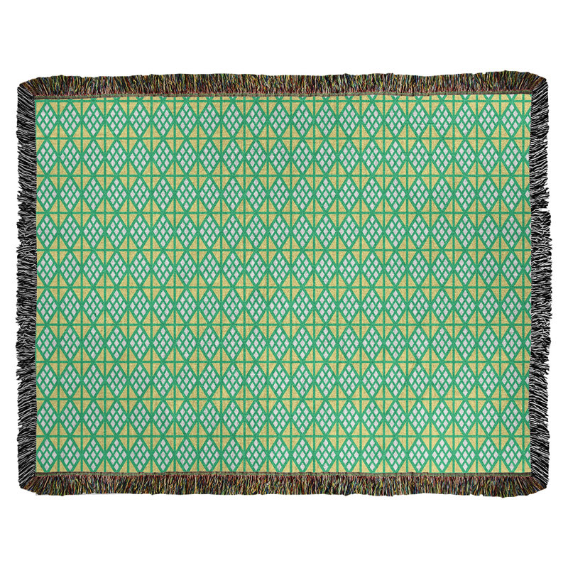 Couverture tissée Katelyn Elizabeth, l 37 po x L 52 po, Vert / Jaune