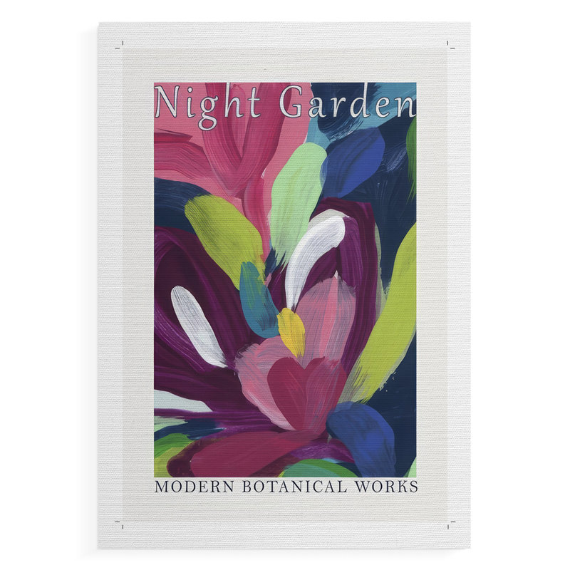 «Night Garden Exposition», affiches I - Impression sur toile seulement - NON-CADRE, H 18 po x l 12 po