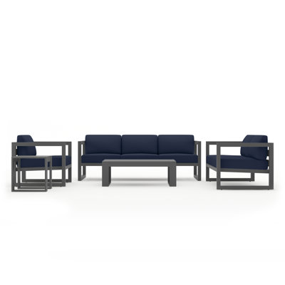 Smith 5 Piece Sofa Seating Group with Sunbrella Cushions