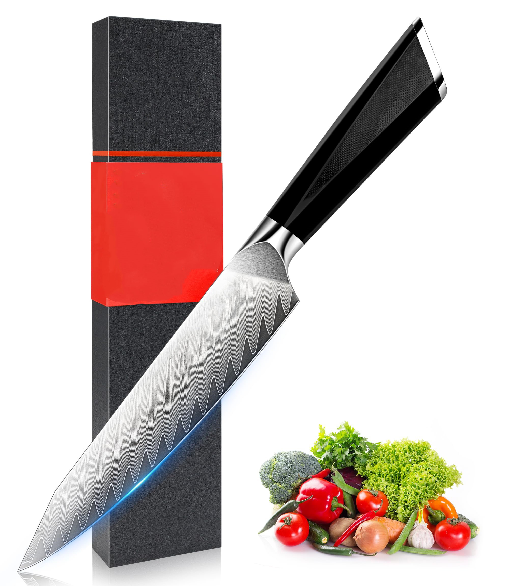 MODERN WALLS LLC Damascus Chef Knife 6 Inch,67Layer Japanese Steel AUS