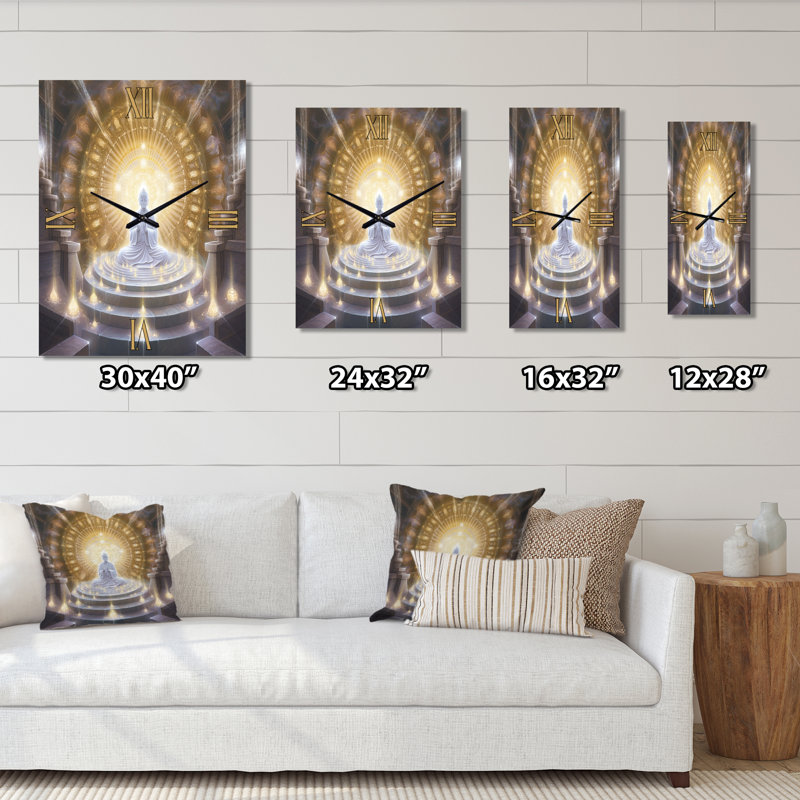 Horloge murale Bouddha blanc, Grand
