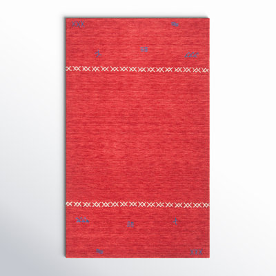 Santiago Red Handmade Wool Geometric Rug