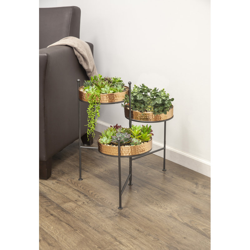 Arvind Metal Weather Resistant Plant Stand, Copper
