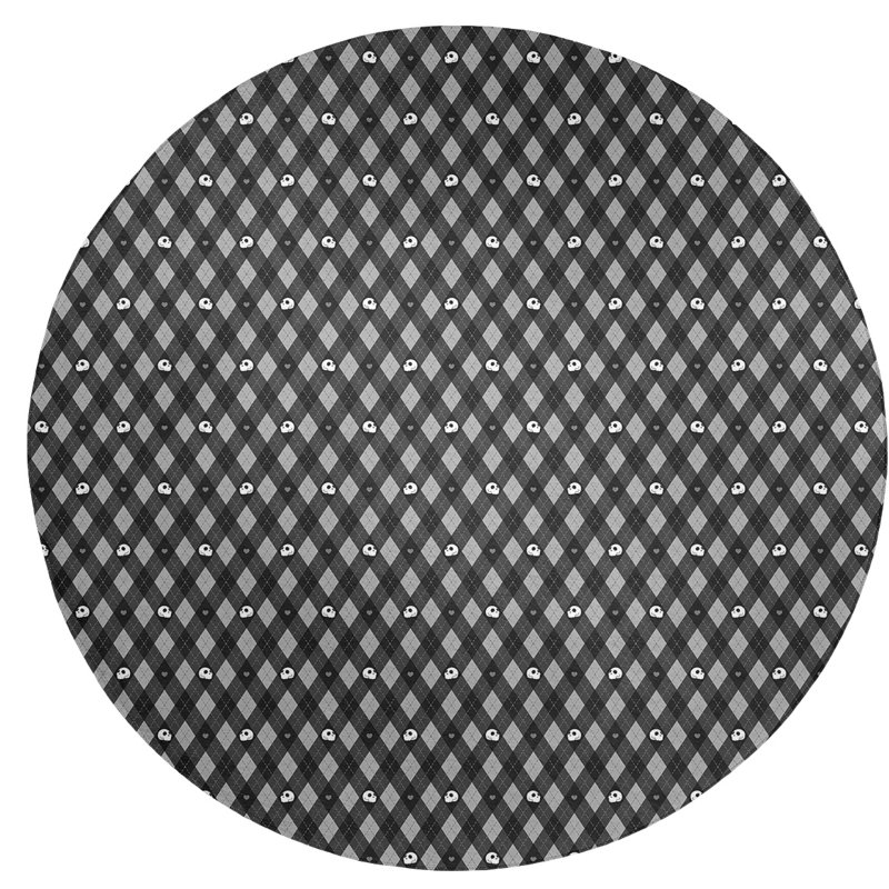Chenille Geometric Indoor Rug, Round 5'