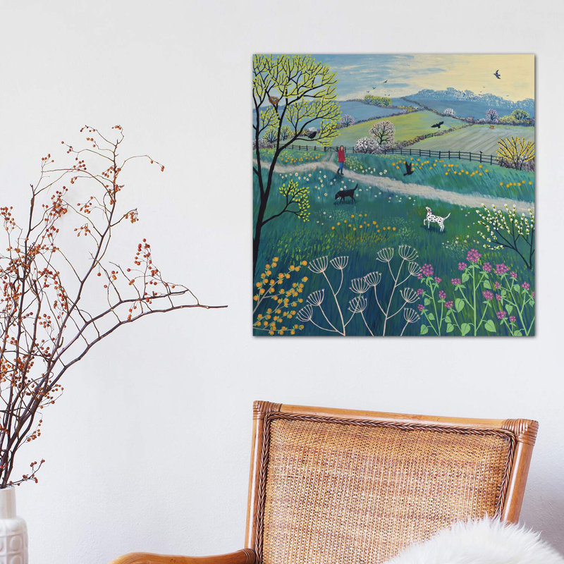 " Spring Walk " by Jo Grundy, 18" H x 18" W x 1.5" D, Wrapped Canvas